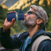 Hawaii Santa Riding Sea Turtle 4 in 1 Can Cooler Tumbler Mele Kalikimaka Polynesian Pattern - Polynesian Pride