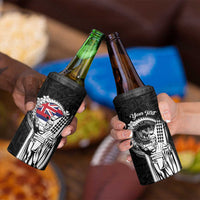 Personalized Hawaii King Kamehameha 4 in 1 Can Cooler Tumbler Flag Polynesian Pattern