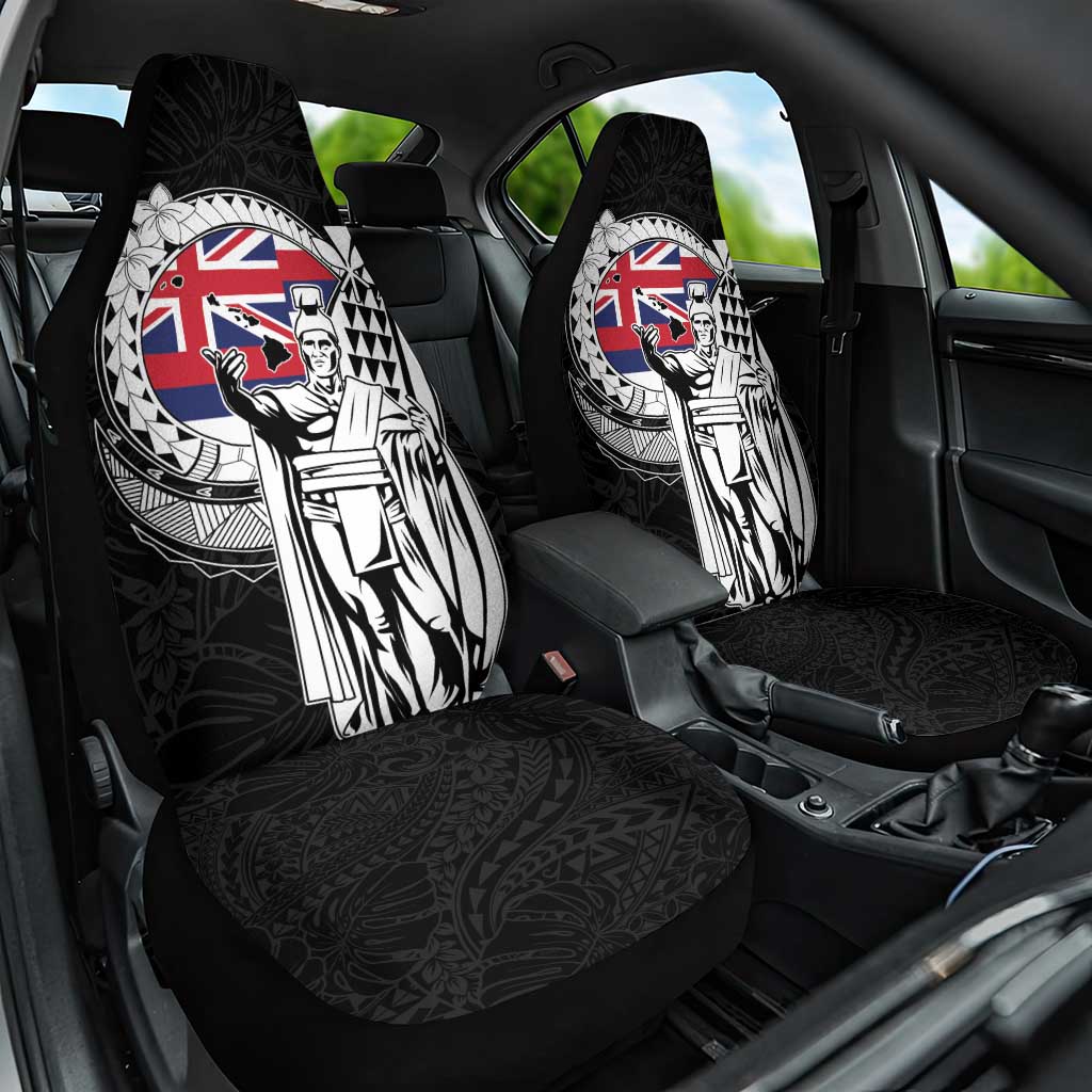 Hawaii King Kamehameha Car Seat Cover Flag Polynesian Pattern