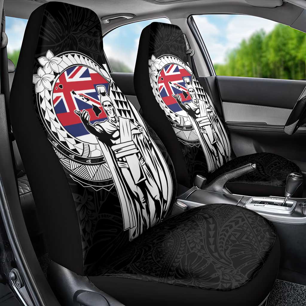 Hawaii King Kamehameha Car Seat Cover Flag Polynesian Pattern