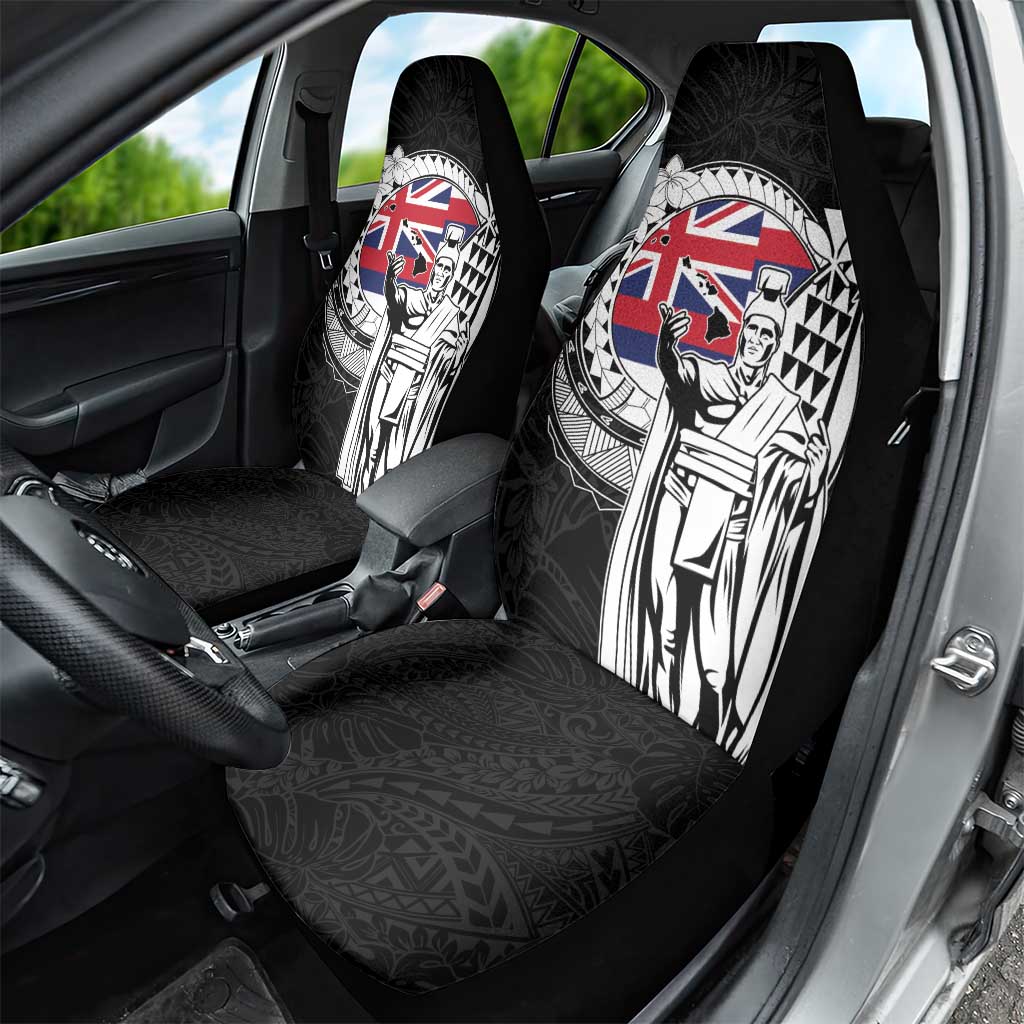 Hawaii King Kamehameha Car Seat Cover Flag Polynesian Pattern