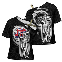 Personalized Hawaii King Kamehameha Cross Shoulder Shirt Flag Polynesian Pattern