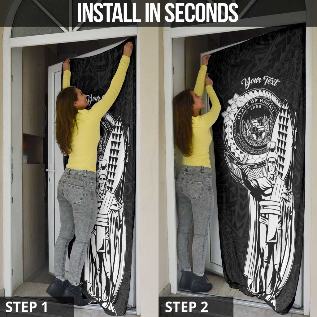 Personalized Hawaii King Kamehameha Door Cover Flag Polynesian Pattern