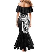 Personalized Hawaii King Kamehameha Family Matching Mermaid Dress and Hawaiian Shirt Flag Polynesian Pattern