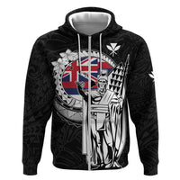 Personalized Hawaii King Kamehameha Hoodie Flag Polynesian Pattern LT01 Zip Hoodie Black - Polynesian Pride