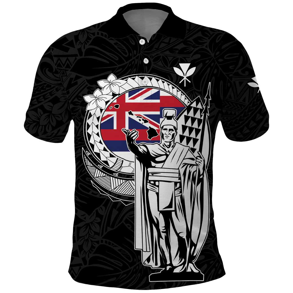 Personalized Hawaii King Kamehameha Polo Shirt Flag Polynesian Pattern