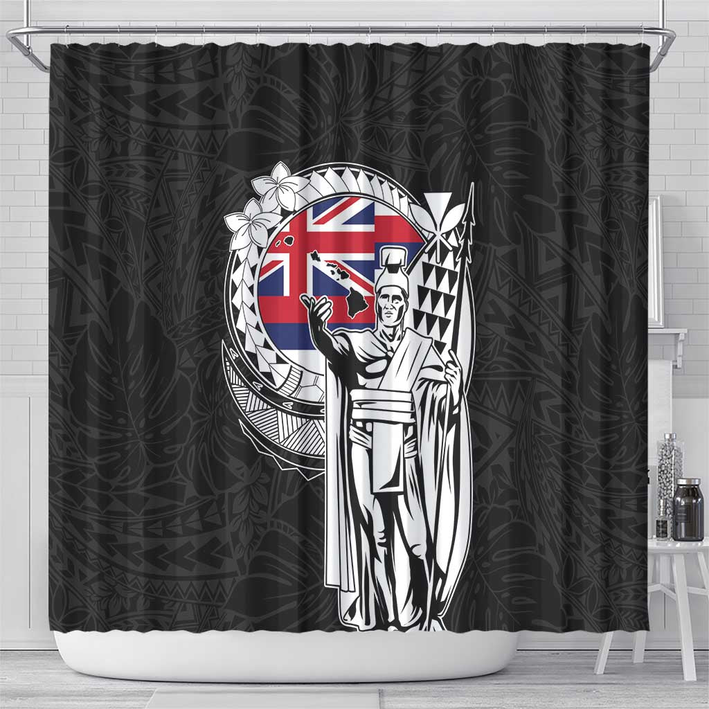 Hawaii King Kamehameha Shower Curtain Flag Polynesian Pattern