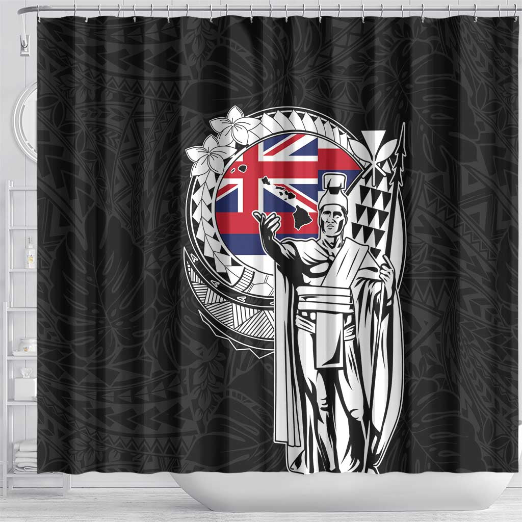 Hawaii King Kamehameha Shower Curtain Flag Polynesian Pattern
