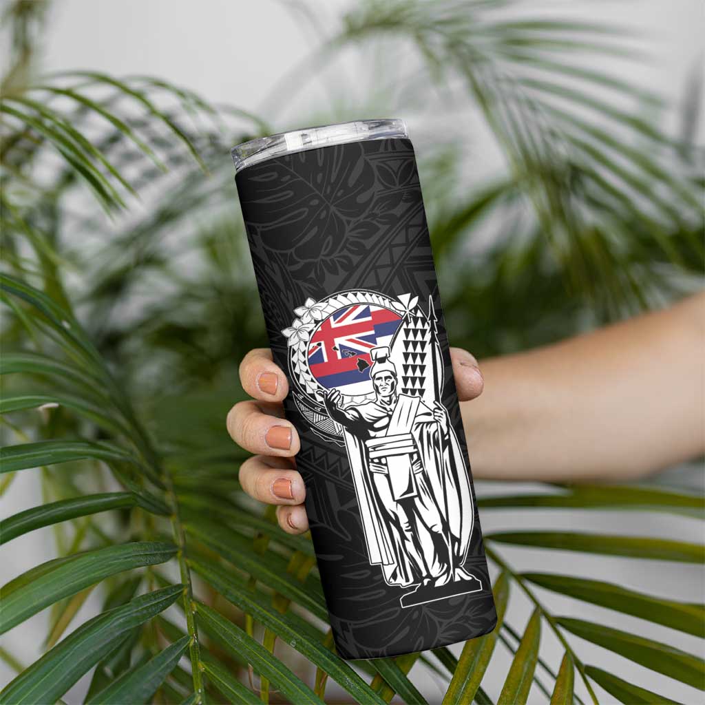 Personalized Hawaii King Kamehameha Skinny Tumbler Flag Polynesian Pattern