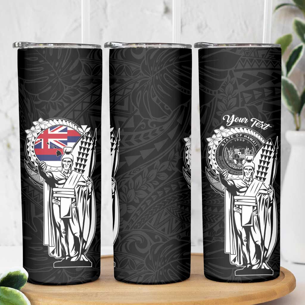 Personalized Hawaii King Kamehameha Skinny Tumbler Flag Polynesian Pattern