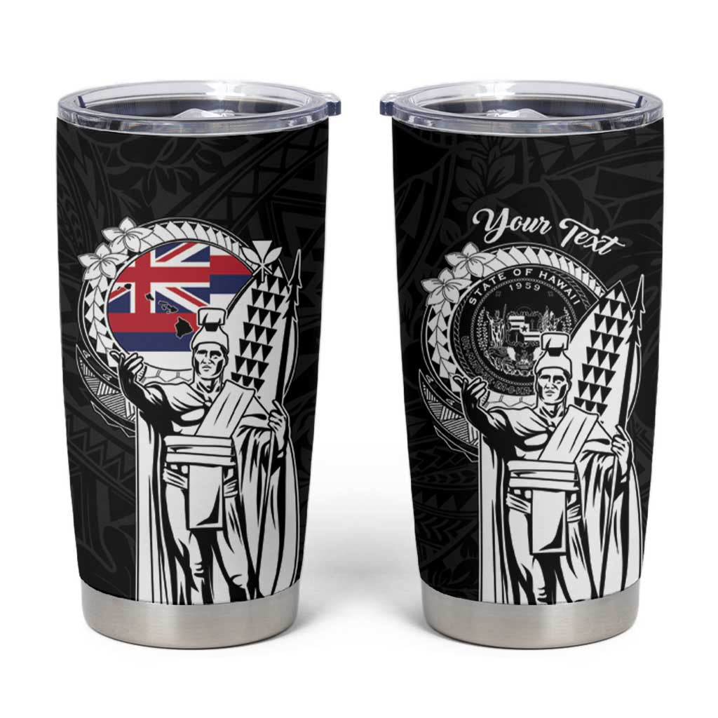 Personalized Hawaii King Kamehameha Tumbler Cup Flag Polynesian Pattern