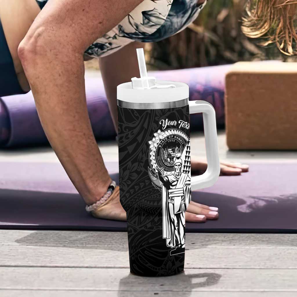 Personalized Hawaii King Kamehameha Tumbler With Handle Flag Polynesian Pattern