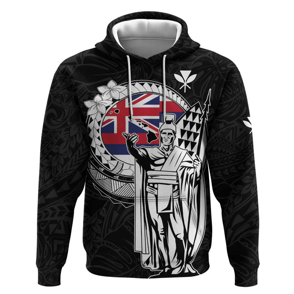 Personalized Hawaii King Kamehameha Zip Hoodie Flag Polynesian Pattern LT01 Pullover Hoodie Black - Polynesian Pride