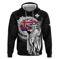 Personalized Hawaii King Kamehameha Zip Hoodie Flag Polynesian Pattern LT01 Pullover Hoodie Black - Polynesian Pride