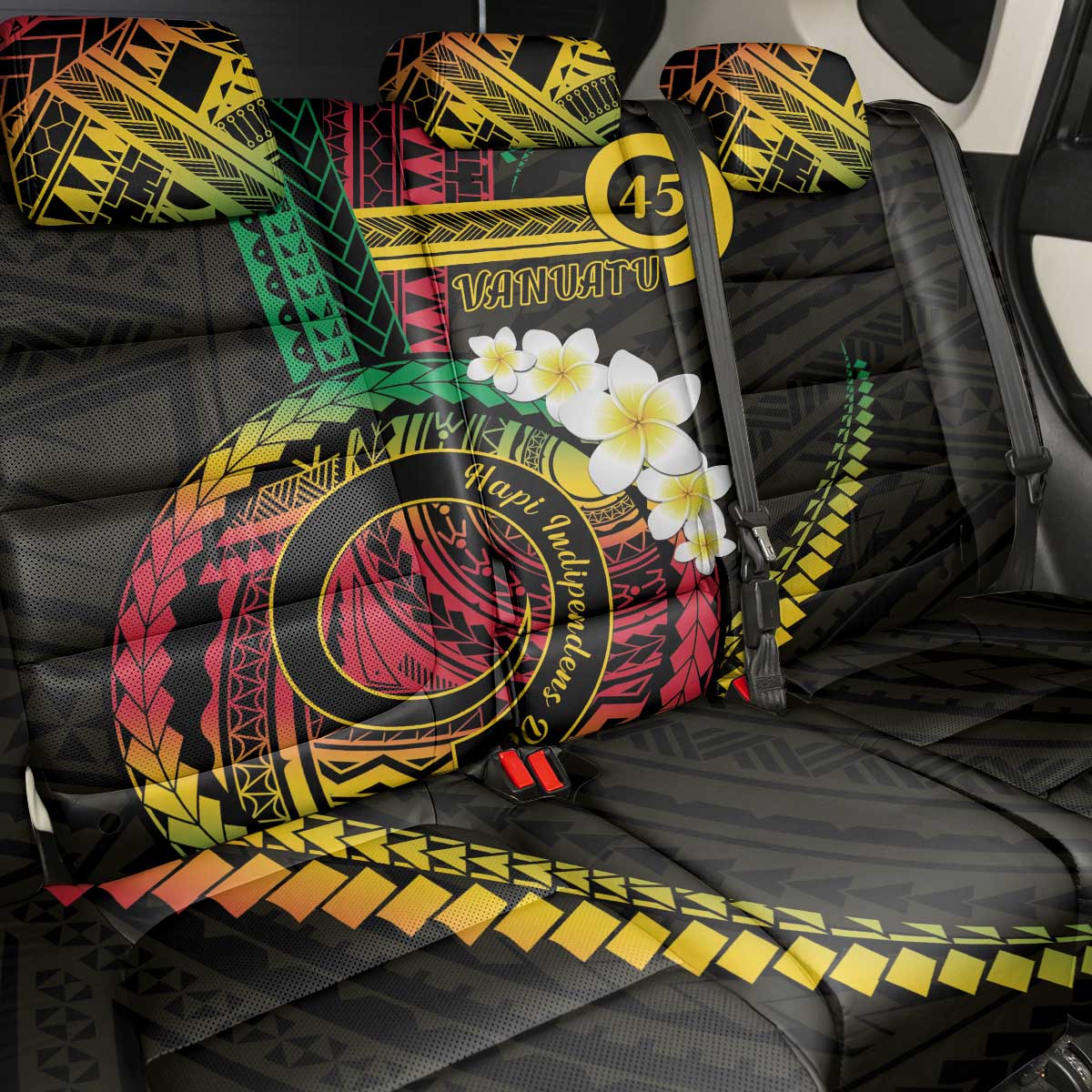 Vanuatu Independence Day Back Car Seat Cover Yumi 45th Hapi Indipendens Dei LT01