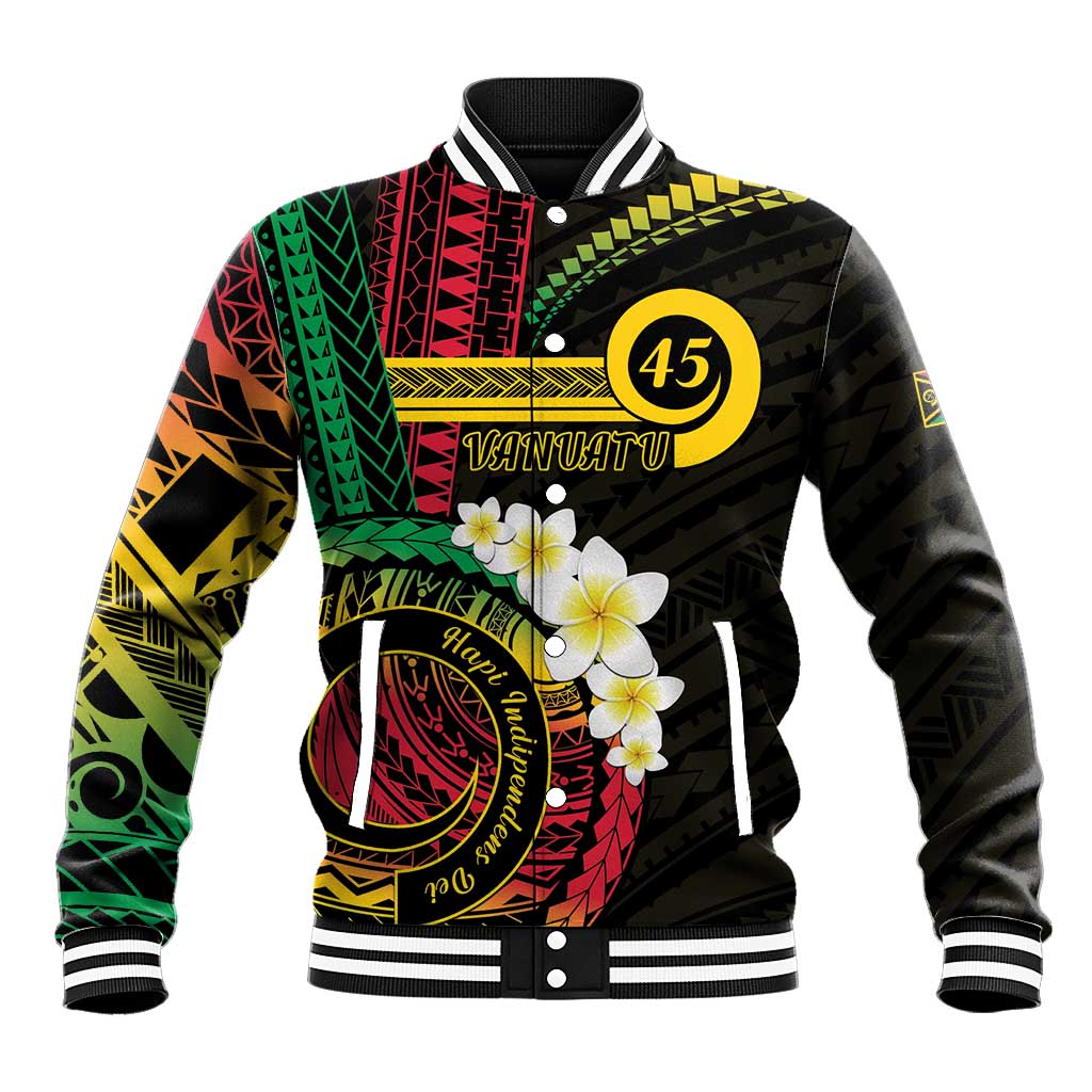 Vanuatu Independence Day Baseball Jacket Yumi 46th Hapi Indipendens Dei LT01 Unisex Black - Polynesian Pride