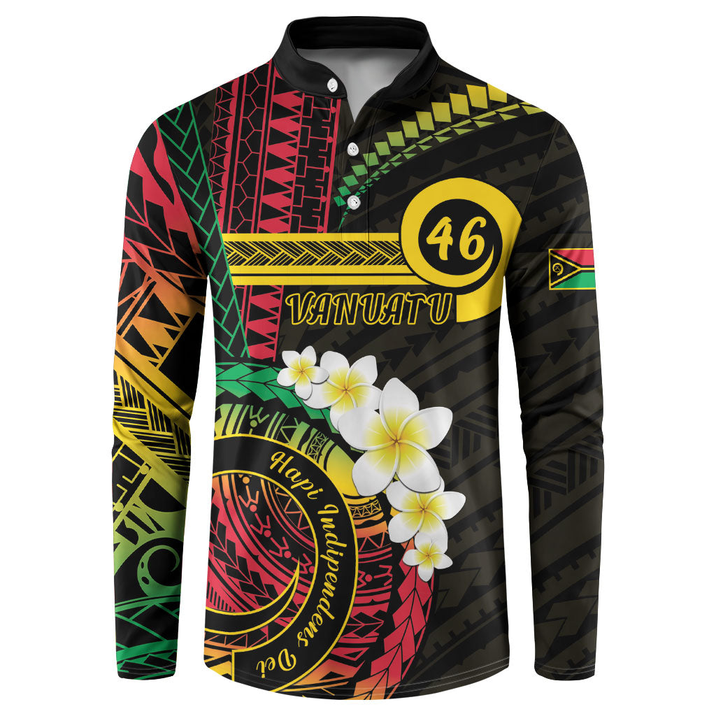 Vanuatu Independence Day Button Sweatshirt Yumi 46th Hapi Indipendens Dei LT01 Black - Polynesian Pride