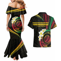 Vanuatu Independence Day Couples Matching Mermaid Dress and Hawaiian Shirt Yumi 45th Hapi Indipendens Dei LT01