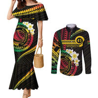 Vanuatu Independence Day Couples Matching Mermaid Dress and Long Sleeve Button Shirt Yumi 45th Hapi Indipendens Dei LT01