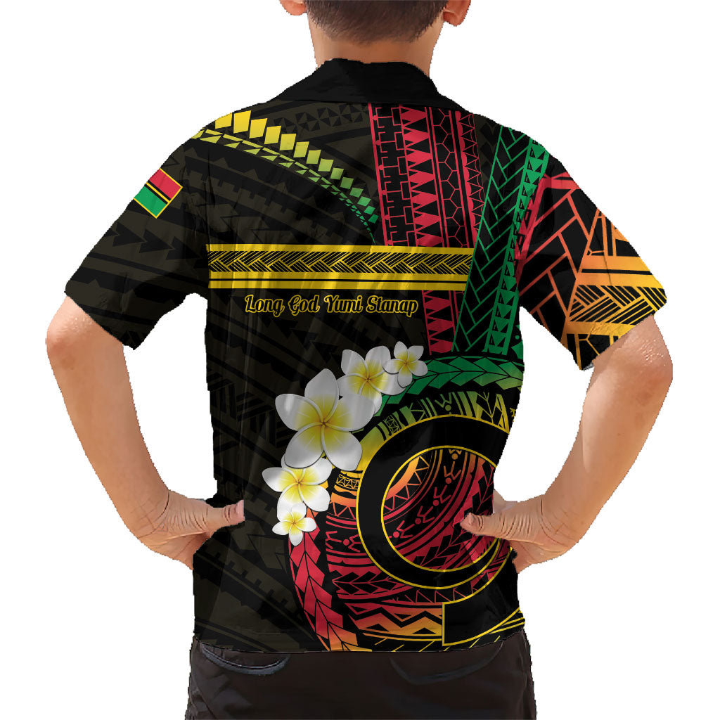 Vanuatu Independence Day Family Matching Long Sleeve Bodycon Dress and Hawaiian Shirt Yumi 46th Hapi Indipendens Dei LT01 - Polynesian Pride