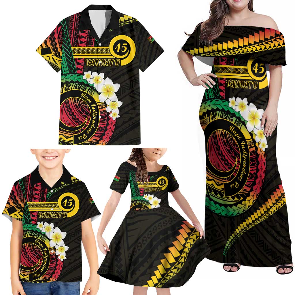 Vanuatu Independence Day Family Matching Off Shoulder Maxi Dress and Hawaiian Shirt Yumi 45th Hapi Indipendens Dei LT01