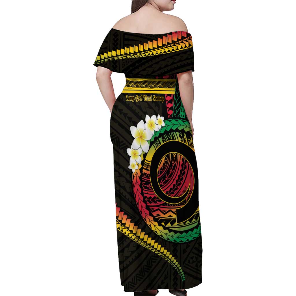 Vanuatu Independence Day Family Matching Off Shoulder Maxi Dress and Hawaiian Shirt Yumi 45th Hapi Indipendens Dei LT01