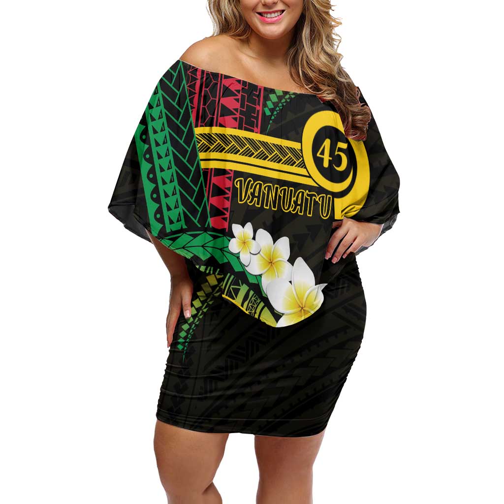 Vanuatu Independence Day Family Matching Off Shoulder Short Dress and Hawaiian Shirt Yumi 45th Hapi Indipendens Dei LT01