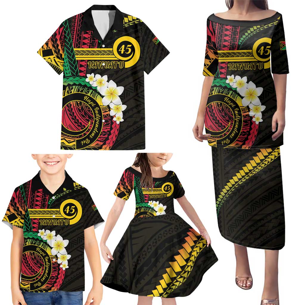 Vanuatu Independence Day Family Matching Puletasi and Hawaiian Shirt Yumi 45th Hapi Indipendens Dei LT01