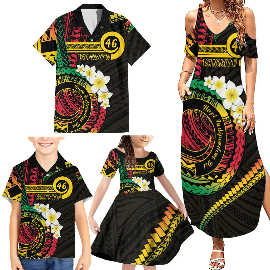 Vanuatu Independence Day Family Matching Summer Maxi Dress and Hawaiian Shirt Yumi 46th Hapi Indipendens Dei LT01 - Polynesian Pride