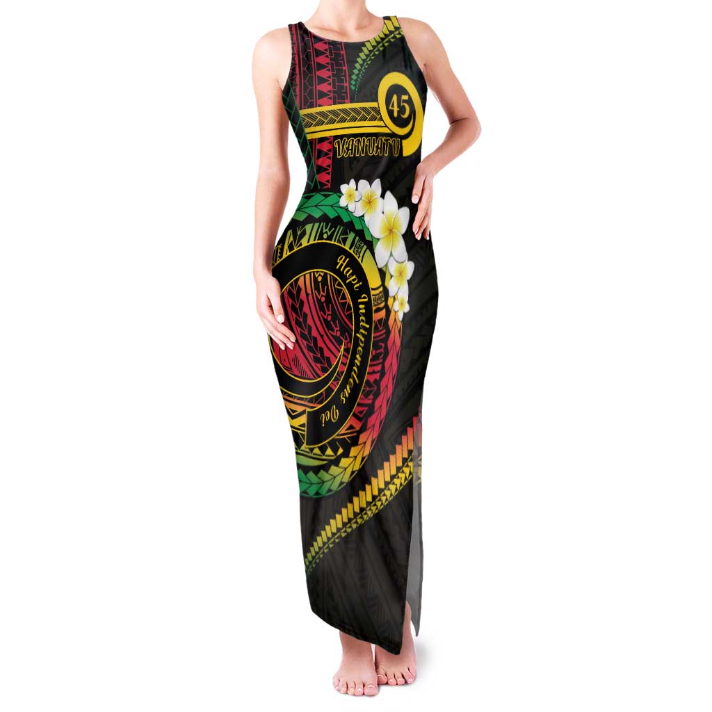 Vanuatu Independence Day Family Matching Tank Maxi Dress and Hawaiian Shirt Yumi 45th Hapi Indipendens Dei LT01