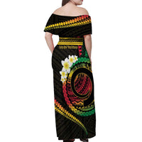 Vanuatu Independence Day Off Shoulder Maxi Dress Yumi 45th Hapi Indipendens Dei LT01