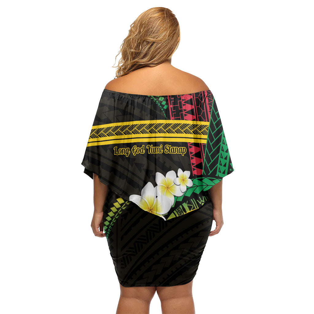 Vanuatu Independence Day Off Shoulder Short Dress Yumi 46th Hapi Indipendens Dei LT01 - Polynesian Pride