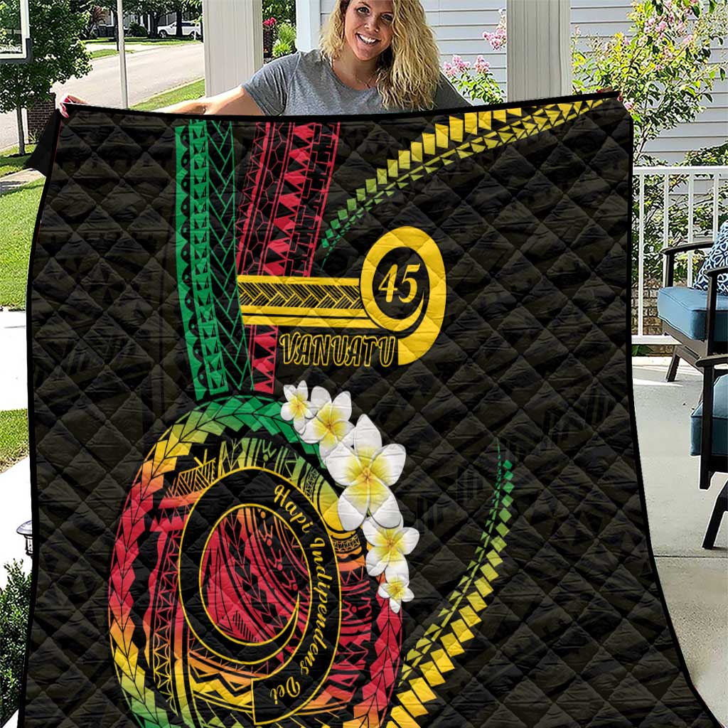 Vanuatu Independence Day Quilt Yumi 45th Hapi Indipendens Dei LT01 Black - Polynesian Pride