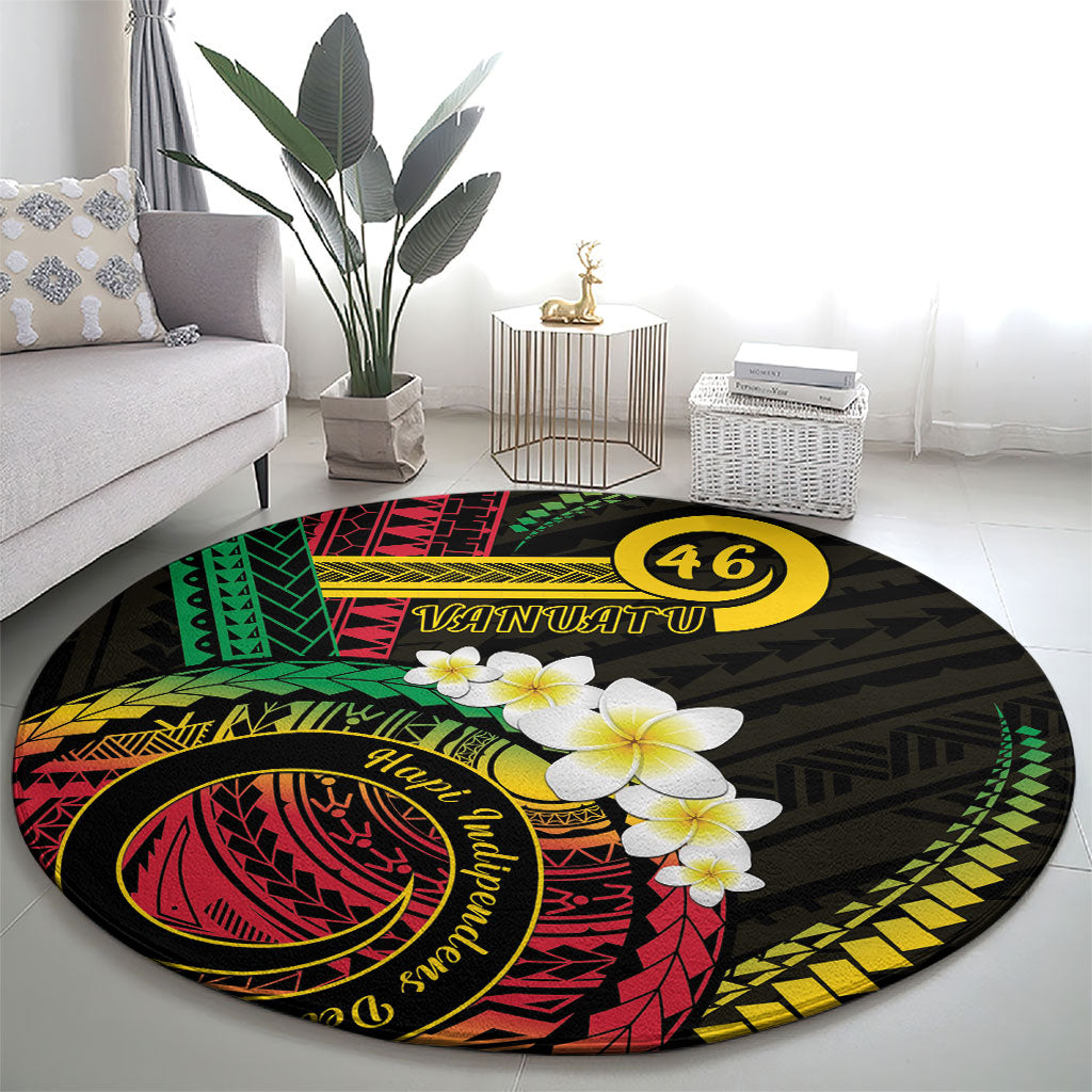 Vanuatu Independence Day Round Carpet Yumi 46th Hapi Indipendens Dei LT01 - Polynesian Pride