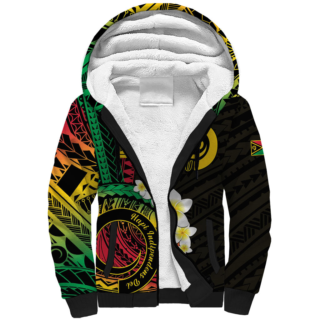 Vanuatu Independence Day Sherpa Hoodie Yumi 46th Hapi Indipendens Dei LT01 Unisex Black - Polynesian Pride
