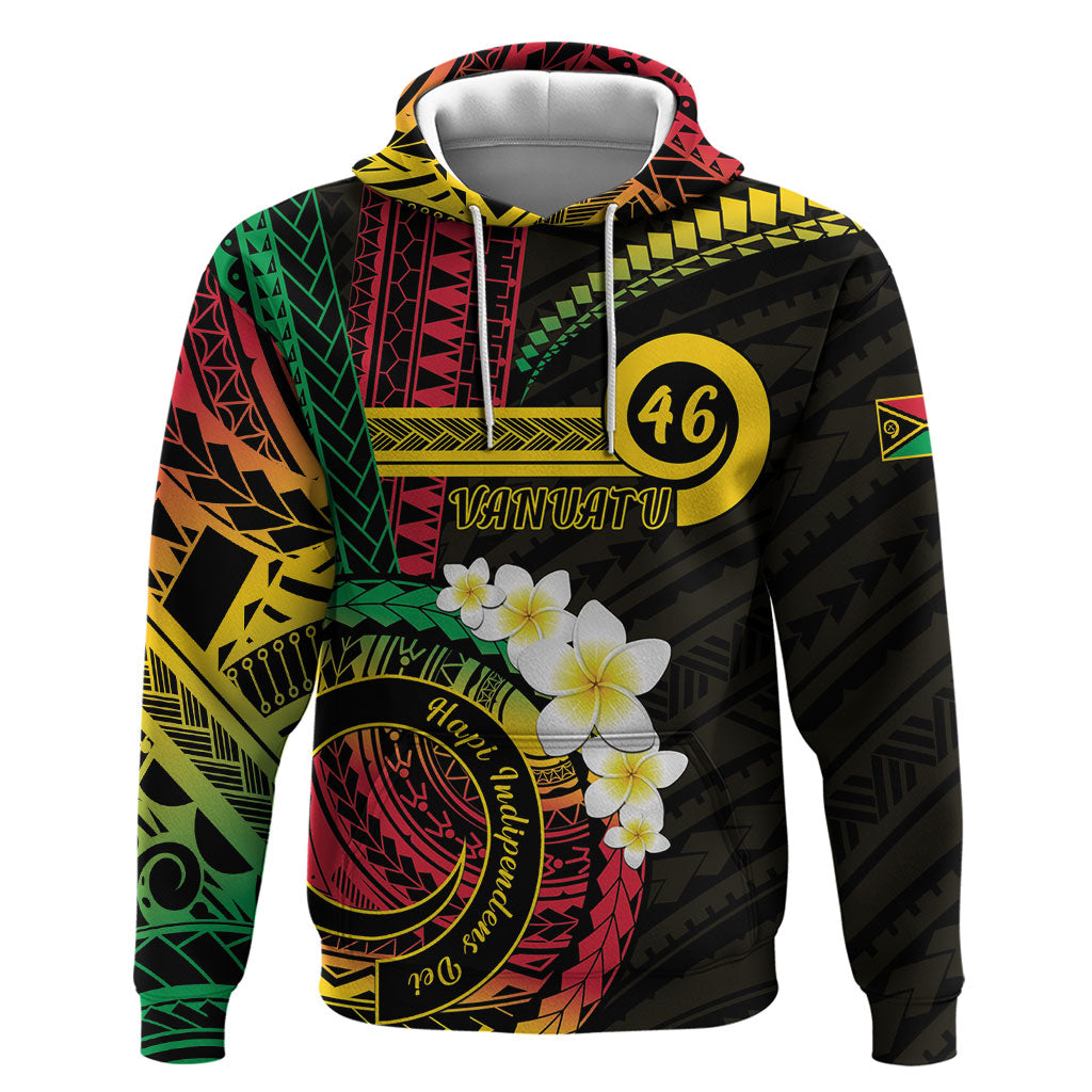 Vanuatu Independence Day Zip Hoodie Yumi 46th Hapi Indipendens Dei LT01 Pullover Hoodie Black - Polynesian Pride