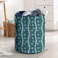 Pikake Maile Tiare Lei Laundry Basket Polu Lauhala Pattern