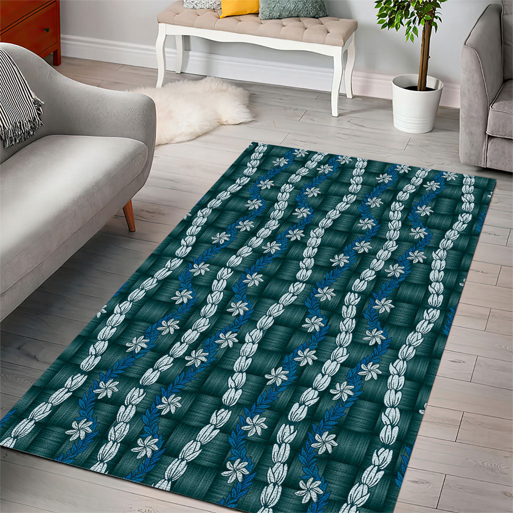 Pikake Maile Tiare Lei Area Rug Polu Lauhala Pattern