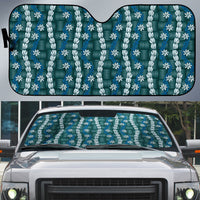 Pikake Maile Tiare Lei Auto Sun Shade Polu Lauhala Pattern