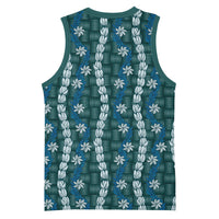 Pikake Maile Tiare Lei Basketball Jersey Polu Lauhala Pattern