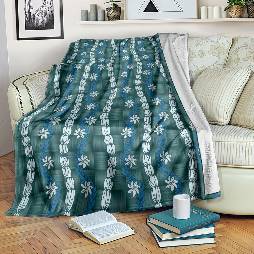 Pikake Maile Tiare Lei Blanket Polu Lauhala Pattern