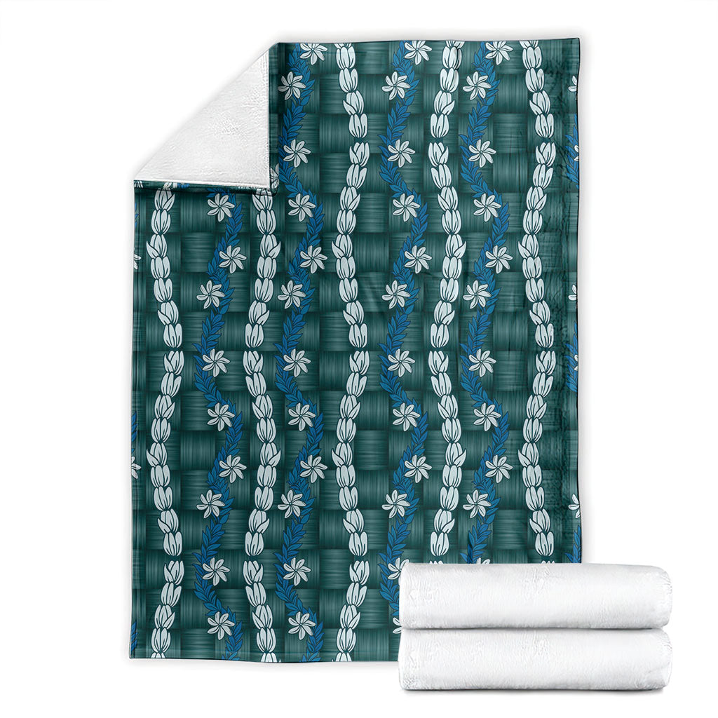 Pikake Maile Tiare Lei Blanket Polu Lauhala Pattern