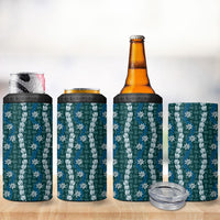 Pikake Maile Tiare Lei 4 in 1 Can Cooler Tumbler Polu Lauhala Pattern