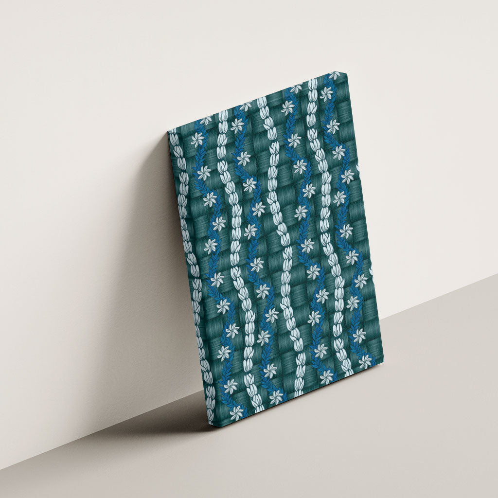 Pikake Maile Tiare Lei Canvas Wall Art Polu Lauhala Pattern