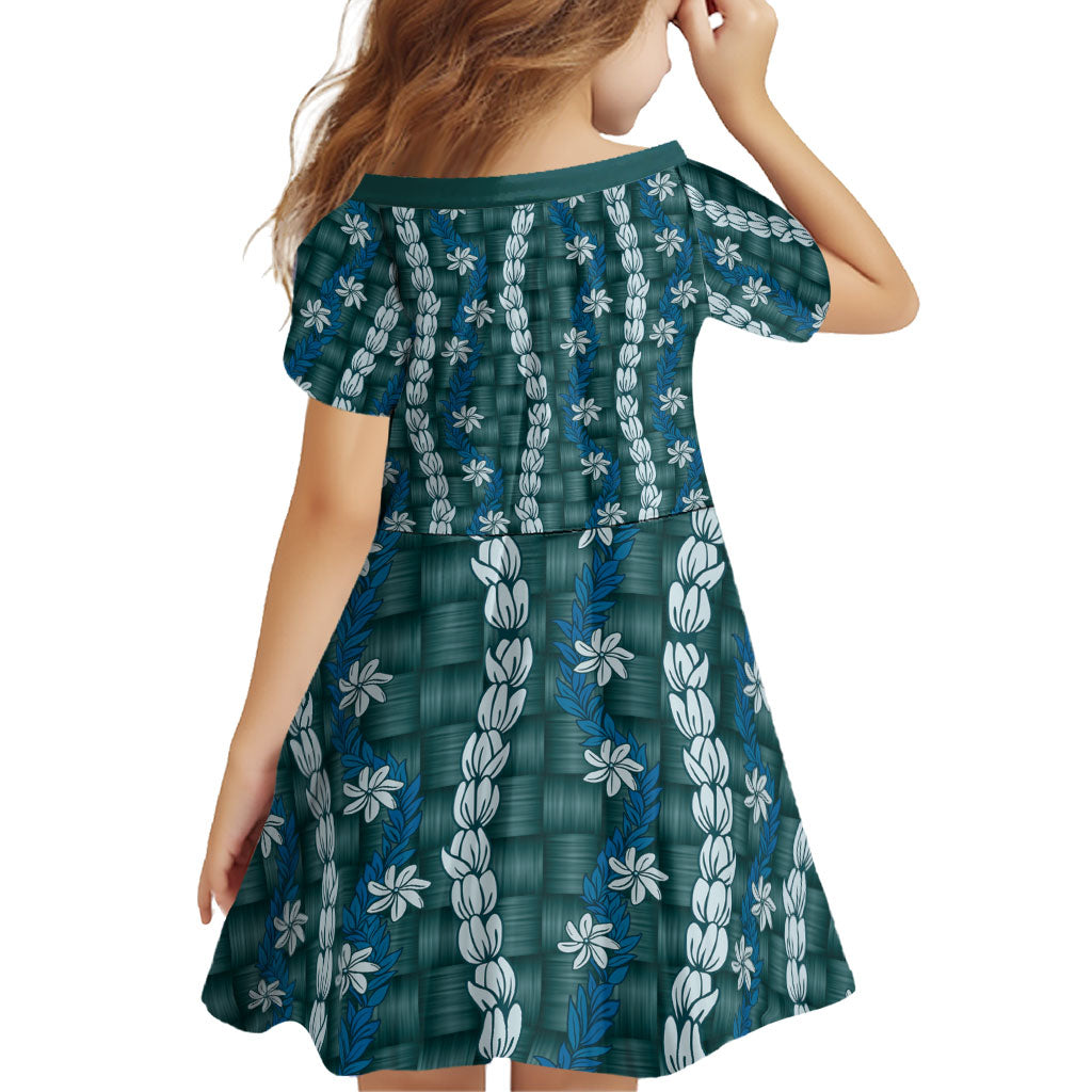 Pikake Maile Tiare Lei Family Matching Off The Shoulder Long Sleeve Dress and Hawaiian Shirt Polu Lauhala Pattern