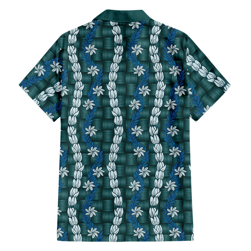 Pikake Maile Tiare Lei Family Matching Summer Maxi Dress and Hawaiian Shirt Polu Lauhala Pattern