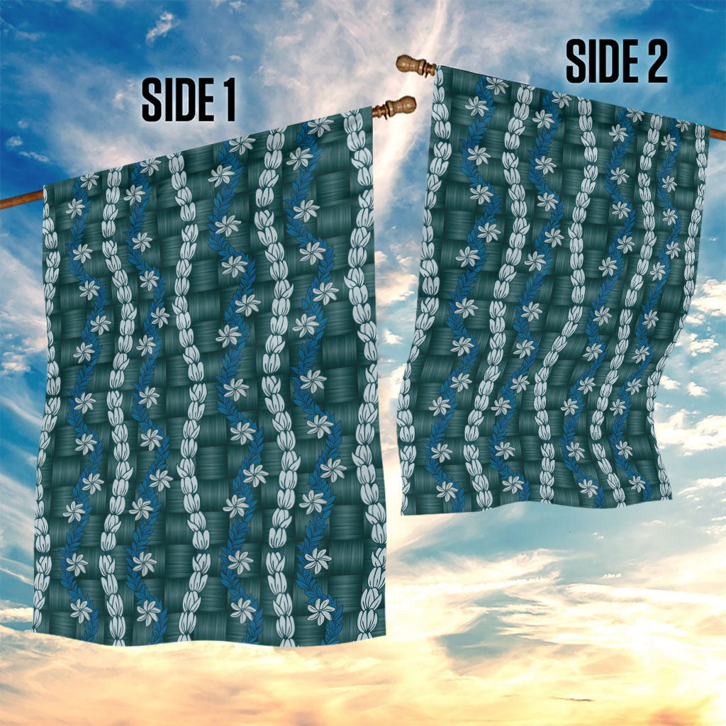 Pikake Maile Tiare Lei Garden Flag Polu Lauhala Pattern