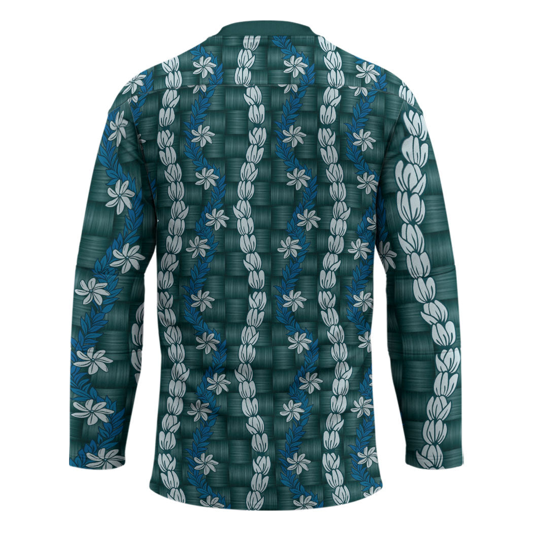 Pikake Maile Tiare Lei Hockey Jersey Polu Lauhala Pattern