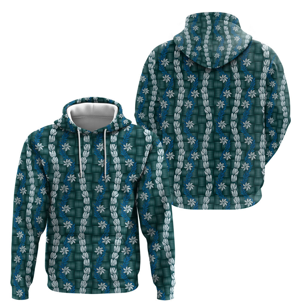 Pikake Maile Tiare Lei Hoodie Polu Lauhala Pattern