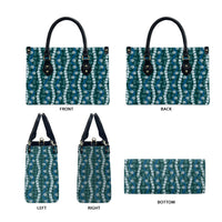 Pikake Maile Tiare Lei Leather Bag Polu Lauhala Pattern